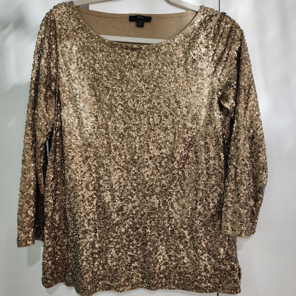 J. Crew Gold Sequin Blouse